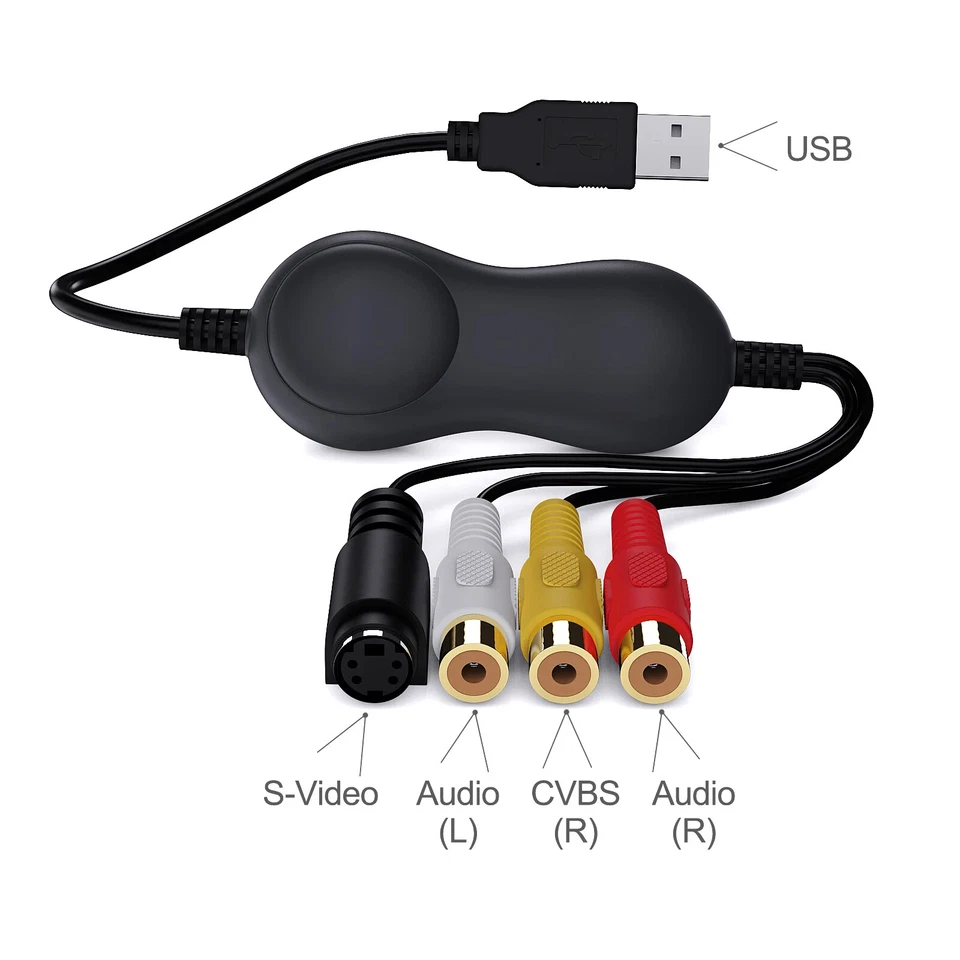 Ezcap158 USB 2.0 Video Capture Card,VHS,V8,Hi8,8MM,Old Videotape,Camcorder to PC - Image 3 of 4