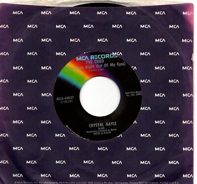 Crystal Gayle:I've cried (The blues right out of my eyes)/Sparklin':US:Re-Issue
