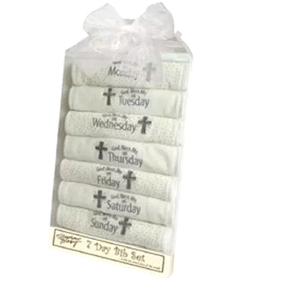 Stephan Baby Child of God 灵感婴儿围兜,7 天围兜套装 - 全新带标签 — 第 2/4 张图片