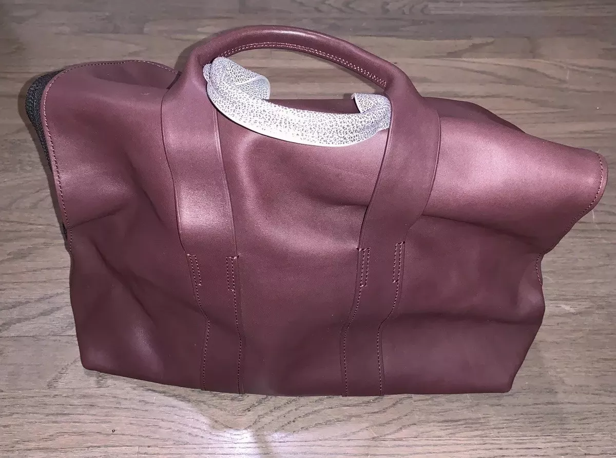 3.1 PHILLIP LIM 31 HOUR TOTE BAG (Burgundy,White; Cowhide Leather