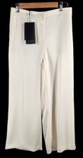 ST JOHN COUTURE NWT IVORY Silk Lined Wide Leg Evening Dress Pants SIZE 6