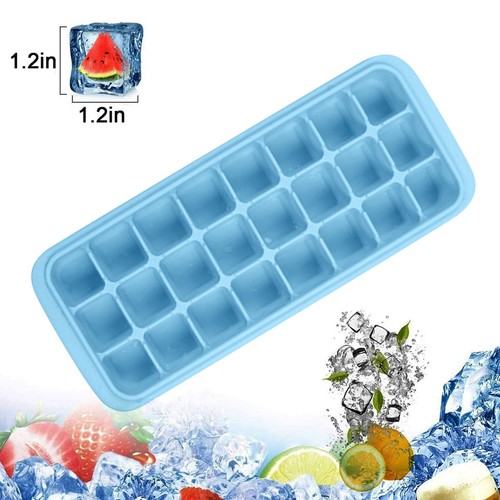 24 Ice Cubes Tray Silicone Square Ice Trays Easy Release Stackable Ice Cube Mold - Picture 16 of 36