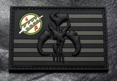USA Flag Mandalorian Bounty Hunter Boba Patch (3D-PVC Rubber-MTB1) 