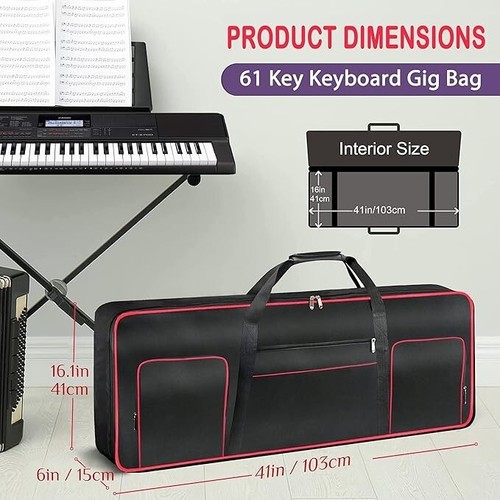 Funda para teclado de piano eléctrico con bolsa para teclado de 61 teclas - Bild 7 von 7