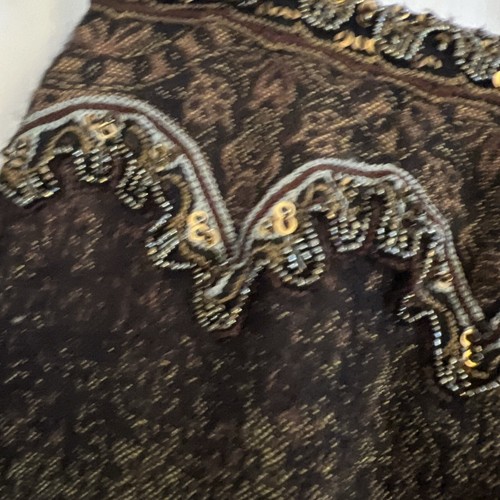 Alberto Makali Skirt Size 6 Browns With Beaded Trim - Picture 12 of 17
