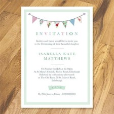 35 Personalised Cath Kidston bunting invitations party christening naming day