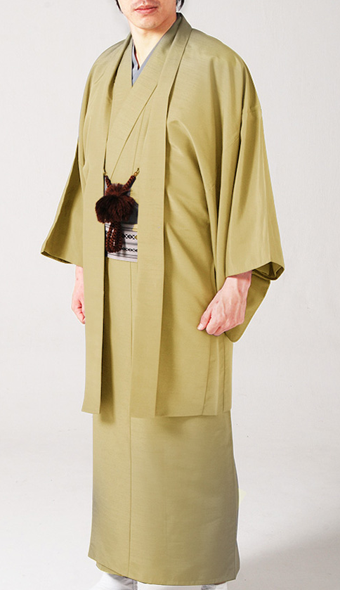 Japanese Men's Traditional Kimono HAORI Jacket Coat Set