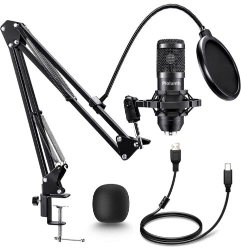 Piolunth USB Microphone, Professional 192kHz/24Bit Plug & Play PC Computer