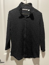 Sno Skins Women Zipper Jacket Black Lacey Made In USA