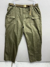 Vintage Boy Scouts Of America Pants Mens 40x33 Green Cargo Uniform Belted