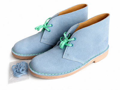 Clarks Originals Desert Boots – Light Blue Suede – Women display picture 2