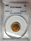 Choice 1902 Indian Head Cent 1c PCGS MS65 RB Red Brown - High Grade Beauty !!!