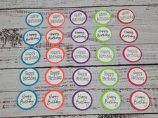 Lot of 25 Happy Birthday Greeting Card Sentiments Embellishments for DIY 1a