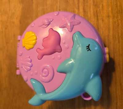 Mattel Polly Pocket Delphin Beach blau kompakt Ozean Motiv