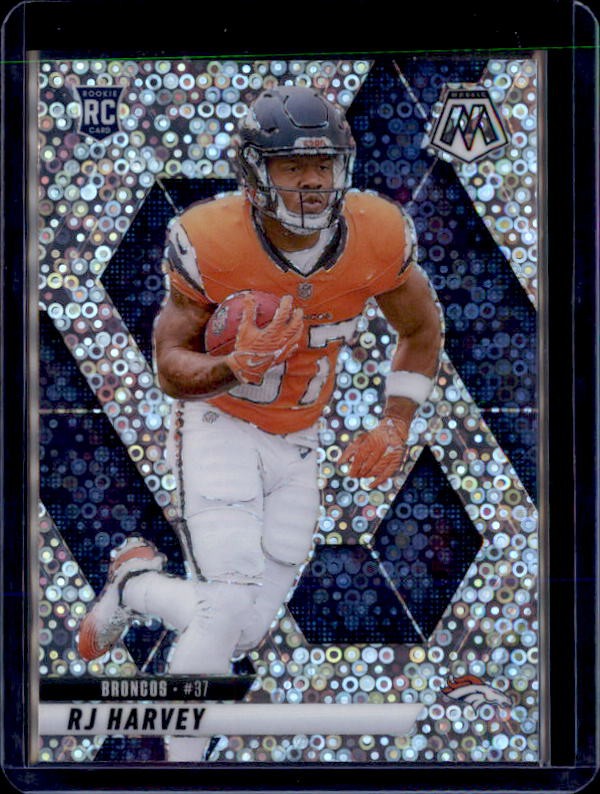 2025 Panini Mosaic #375 RJ Harvey Mosaic No Huddle Silver
