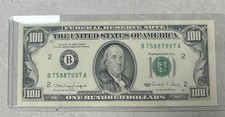1990 $100 Dollar Federal Reserve Note ~NEW YORK~ Sequential See Description
