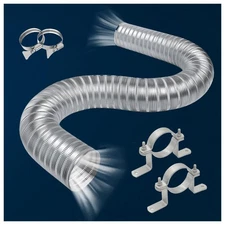 Pellet Stove Pipe Vent Kit,Fresh Outside Air Intake with 2 Pcs Vent Wall Stra...