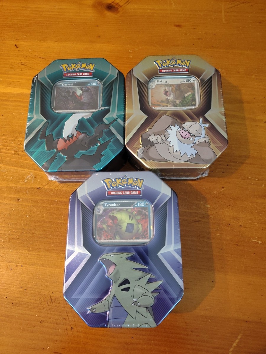 2024 Pokemon Triple Whammy Tins Sealed --Tyranitar, Darkrai And