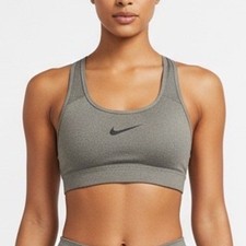 Nike Dri-Fit Sports Bra Womens Medium Heather Gray Racerback Yoga Active Wear