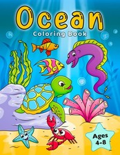 Ocean Coloring Book: Fish  Underwater Sea Animals to Color for Kids Ages 4-...