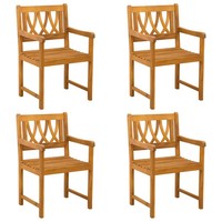 GartenstüHle 4Er Set Massives Akazienholz Natur FüR Balkon Terrasse