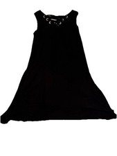 Cable & Gauge Black Maxi Dress 1X Lace Up Grommet Sleeveless A Line Plus Size