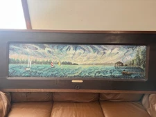 Herschel Harrington “Sails on False River” Oil on Panel 25.5x67 Signed