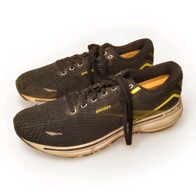 Brooks Ghost 15 Men s Size 9.5 D Athletic Running Shoes Black Yellow 1103931D096