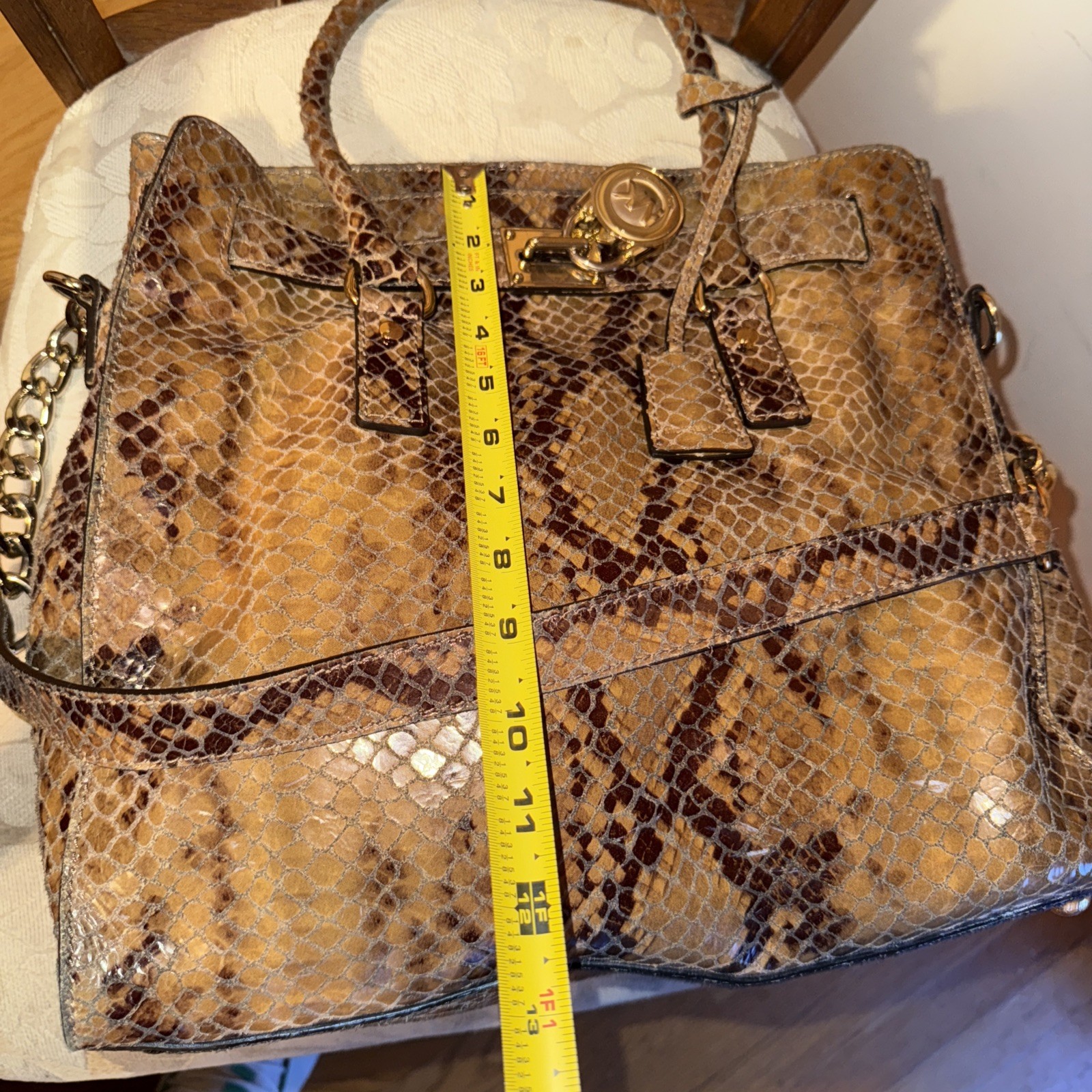 Michael Kors Hamilton Snake Skin Python With Key … - image 16