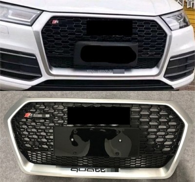 Fit For Audi Q5 SQ5 2018-2019 RSQ5 Style Honeycomb Front Grille Silver