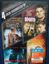 Leonardo DiCaprio 4 Film Favorites DVD 2014 4 Disc Set Gatsby The Departed etc.