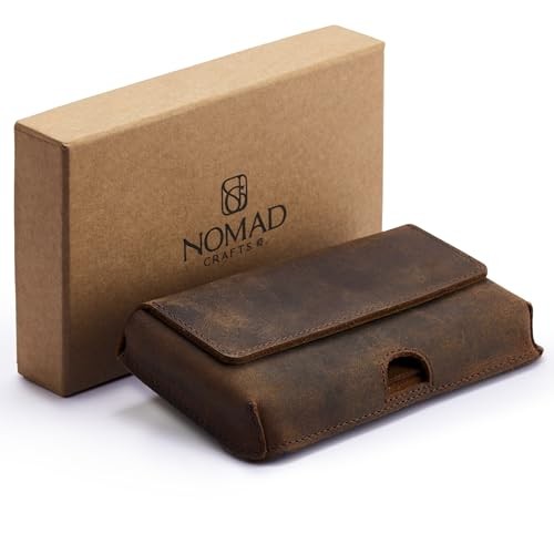 Genuine Leather Horizontal Phone Holster for Men, Horizontal Cell Phone Holder - 第 3/7 張圖片