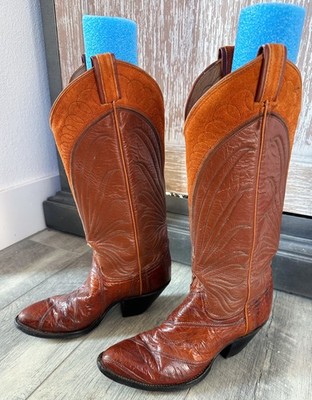 Women s Tony Lama boots 7.5 B Foot EEL, TAN TOP KITTY TAN, INCA Western Leather