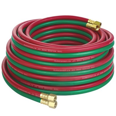 1/4-Inch Oxygen Acetylene Welding Hose 50 Feet 9/16''-18 B Fittings Gas Welding