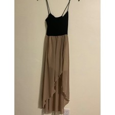 Daytrip Black Taupe High Low Spaghetti Strap Dress Size XS