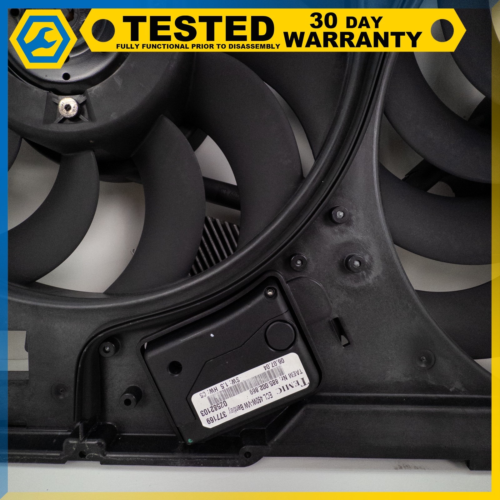 03-11 BENTLEY CONTINENTAL GT FLYING SPUR ENGINE COOLING FAN MOTOR ASSEMBLY OEM