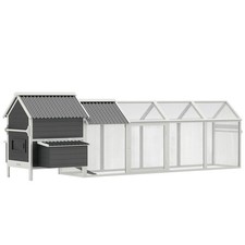 PawHut Extra Large Chicken Coop with Handle PVC Roof Nesting Boxes Tray