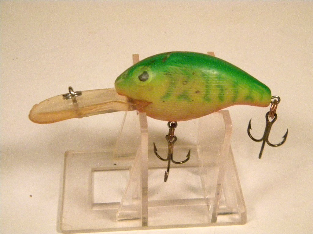 Vintage Rebel Deep Wee R Green Crawfish rattle crankbait lure