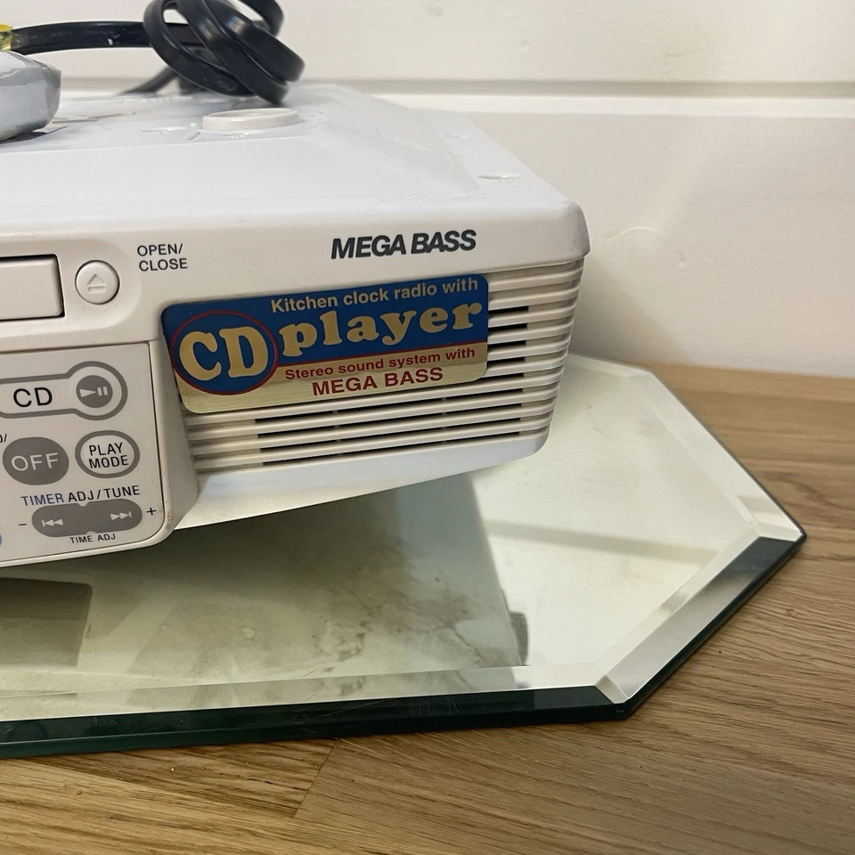 New No Box Sony Under Kitchen Cabinet Clock Radio CD Player Mega Bass ICF-CD533 - Image 4 of 4