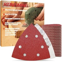Kongming 120 StüCk Schleifpapier Dreieckschleifer Klett 6 Loch, 93X93X93 Mm