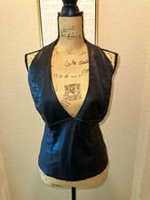 Zara Women's Black Faux Leather Halter Top 2XL New with Tags