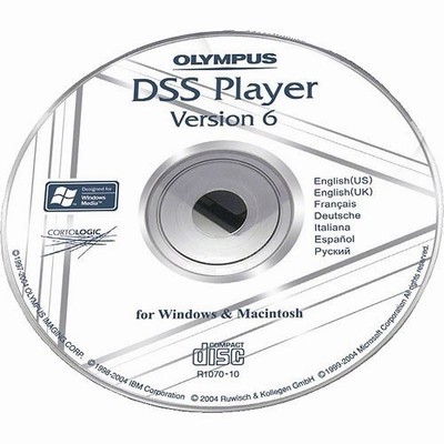 Olympus DSS PLAYER Version 6.3 Software For Windows & Macintosh Disc Only