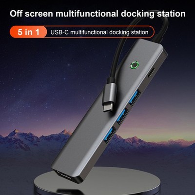 5 in 1 TYPE-C USB3.0 HDMI PD100W Interface Hub Adapter Dock for MacBook iPad 15