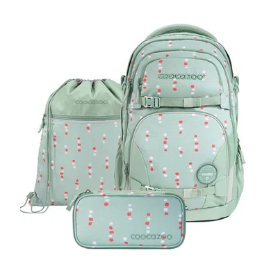coocazoo Schulrucksack-Set PORTER Dancing Dots Schulranzen Set Schultasche 3-tlg
