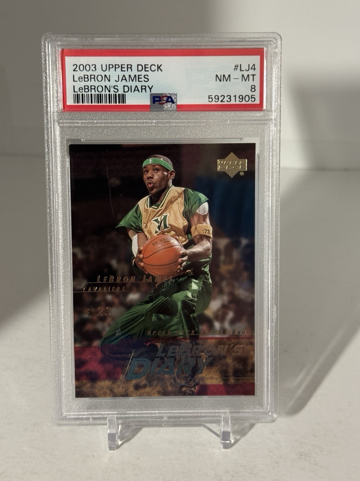 2003 UPPER DECK LEBRON'S DIARY #LJ4 LEBRON JAMES ROOKIE RC PSA 8 SHIPS SAME DAY