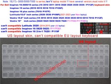 Keyboard Cover Skin For Dell Inspiron 15 3510 3511 3515 3535 5510 5515 5518 7510