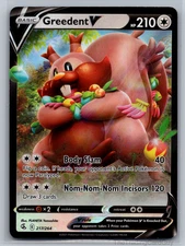 HOLO FULL ART Greedent V 217/264 - 2021 Pokemon Fusion Strike Rare Card - NM
