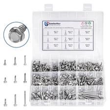 390PCS Stainless Steel Self Tapping Screws for Metal & Sheet Metal - M4.2/M4.8/M