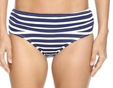 Tommy Bahama L113304 Stripe High Waist Navy Bikini Bottom Women s Size L