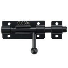 Stainless Steel Gate Latch 4 inch Slide Bolt Heavy Duty Door Lock Black